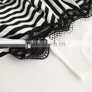 Wholesale Children Clothing Usa Girls White and Black Strip Blouse Design Patterns Back Neck thumbnail-3