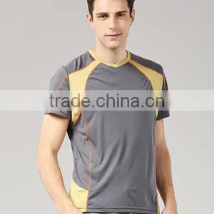 2017 Casual 100%polyester Micro v Neck Short Sleeve Mens t Shirt thumbnail-4