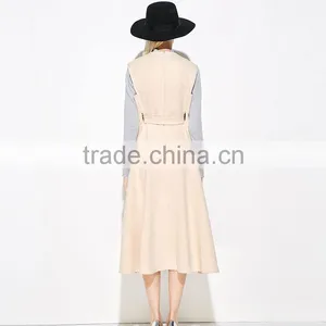Guangzhou Wholesale Good Design Best Sale Latest Fashion Black Sleeveless Elegant Women Smart Casual Dress 2017 thumbnail-2
