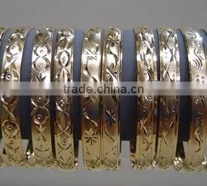 Gold Plated Bangles,Thin Bangles,Gold Bangles,Bangles Fashion,Decent Bangles,New Stylish Bangles. thumbnail-1