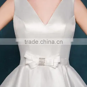 MGOO Custom Made Evening Dinner Dress Short White Satin Elegant Dress Latest Design Prom Layers Dress 2256 thumbnail-5