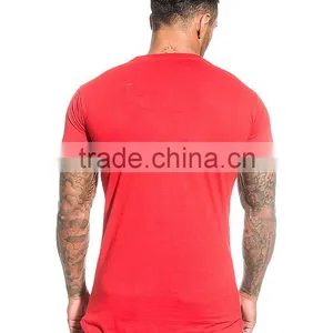 Mens Plain Gym Running Fitness T Shirt With Hem Bottom thumbnail-4