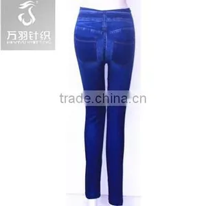 Seamless Dark Blue Retro Demin Sexy Legging thumbnail-3