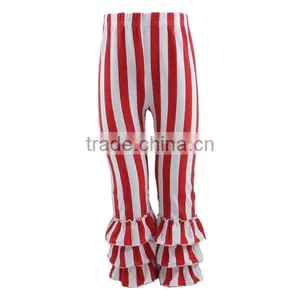 2017 Children Striped Boutique Kids Clothing Ruffle Pants Girls Leggings Wholesale thumbnail-2