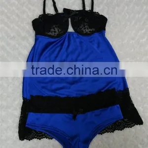 Sexy Transparent Nighty Babydoll Women Camiosole Panty Set thumbnail-1