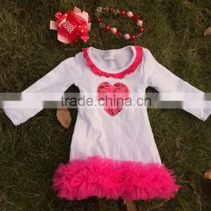 2015 New Baby Girls With Heart White Valentine Dress thumbnail-1