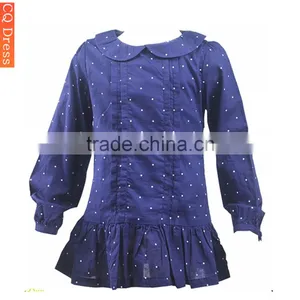 White Polka Dot Fashion One Piece Girls Party Dresses With Zip Closure at Back thumbnail-2