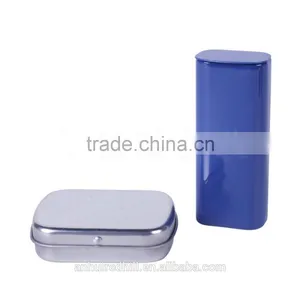 R1841H Rectangle Sliver Metal Hinged Tin Containers for Candy Chewing Gum thumbnail-4