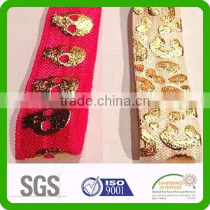 Good Stretch Fold Over Metallic Foil Print Elastic thumbnail-1