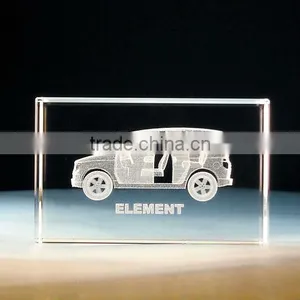 3D Laser Cube Engraved Crystal Car for Gift thumbnail-1