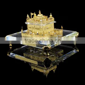 India 24K Gold Plated Crystal Golden Temple Model, Crystal Sikhism Souvenir Gift JC-TG 01 thumbnail-2