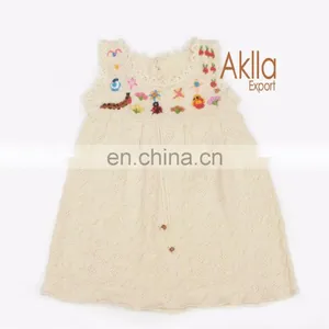 Beautiful Peruvian Cotton Woven Girls Dresses With Detailed Embroidery thumbnail-5