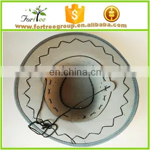 High Quality Wide Brim Leather Cowboy Hats Blanks for Men thumbnail-6