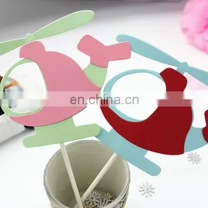 Hot Sale Airplane Cake Topper Helicopter Paper Cake Topper thumbnail-1