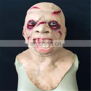 Halloween Mask Green Latex Terror Performing Party Devil Skeleton Mask thumbnail-1