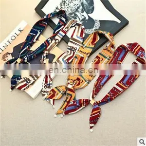 New Fashion Wrapped Bags Scarves Tied All-match Department Handle Small Silk Scarves Lady Ribbon Scarf thumbnail-1