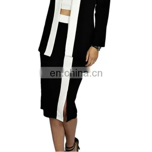 Wholesale Contrast Band Split Front Women Pencil Skirt thumbnail-5