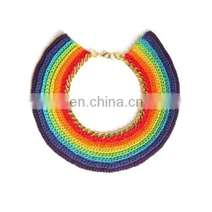 Fashion Handmade Rainbow Crochet Necklace thumbnail-1