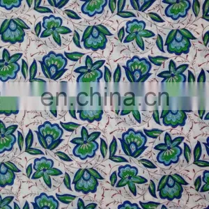 Indian Floral Cotton Hand Block Printed Jaipuri Sanganeri Handmade Fabric thumbnail-2