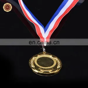 Wr New Design Quality 24k Gold Foil Medal Wholesale Metal Custom Medal With Free Ribbon for Awards Ceremony thumbnail-1