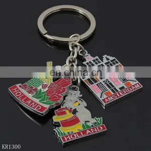 Custom Travel Country Keychain Tourist Souvenir Gifts Metal Key Rings thumbnail-2