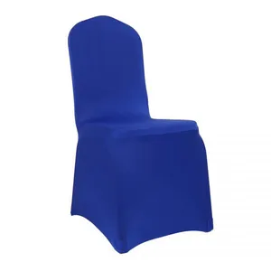 White Flat Front Stretch Spandex Banquet Chair Cover for Wedding Party Dining Banquet Event thumbnail-4