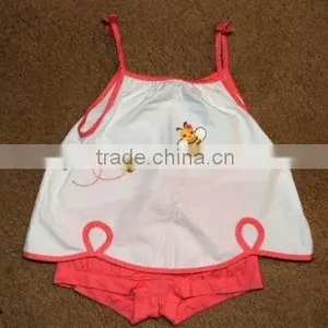 2014 Summer Boutique Peach Bee Top Shorts Bloomers Set thumbnail-1