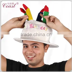 White Happy Birthday Cake Shaped Hat thumbnail-1