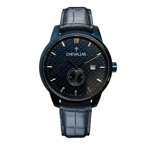 Stainless Steel Case Gents Watches Genuine Leather Man Fashion Quartz Watch thumbnail-2