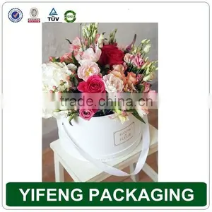 Custom Color White Black Flower Boxes With Handle Packaging thumbnail-2