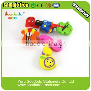 Novelty School 2D Extruded Music Shaped Flat Eraser Set thumbnail-5