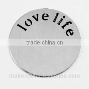 B7 DIY Stainless Steel Jewelry Initial Disc Floating Locket Plates thumbnail-1