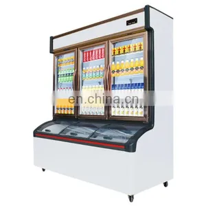 Commercial Large Vegetables Drink Display Freezer Cooler Restaurant BBQ Meat Refrigerator Preservation Freezing Cooler Display thumbnail-1