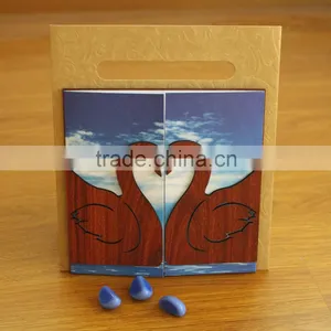 New Arrival Fancy Romantic Double Swan Wedding Invitation Cards Design thumbnail-4