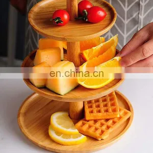 High Quality Bamboo Cupcake Display Stand Dessert Fruit Snack Serving Platter for Buffet, Wedding, Birthday, Afternoon Tea thumbnail-4
