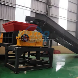 China Factory Double Shaft Shredder Machine Plastic Bottles/Film /Tire/ E-waste/Wood Crushing Shredder thumbnail-4