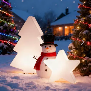 ESmartlive Colorful Plastic Christmas Tree 6000K Daylight LED Illuminated Lights IP65 Rated Dimmable for Outdoor Decor thumbnail-3