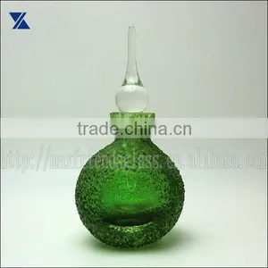 Green Glass Perfume Bottle, Scent Bottle, Reed Diffuser With Clear Stopper thumbnail-1