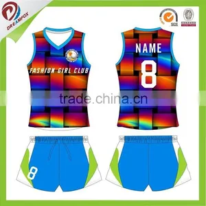 2015 Hot Sale Sublimation Volleyball Jersey Volleyball Uniform Designs Wholesale thumbnail-1