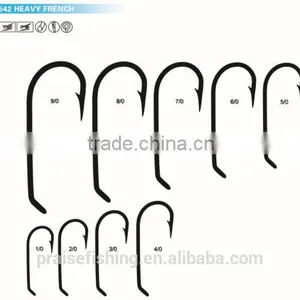 542 HEAVY FRENCH White Nickel High Carbon Steel Wholesale Fishing Hook thumbnail-1