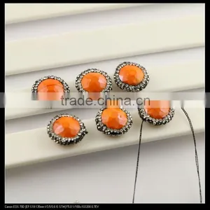 LFD-0092B Wholesale Faceted Stone Beads,Round Shape,with Crystal Rhinestone Paved Loose Connector Beads For Jewelry Making thumbnail-5