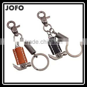 2015 Hot Sale Leather Keychain With Pendant Hammer and Big Ring thumbnail-1