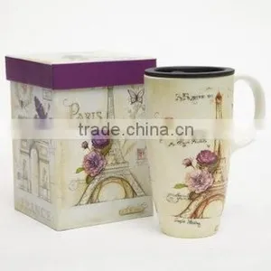 Your Custom Design Ceramic Travel Mug Ceramic Mug thumbnail-1