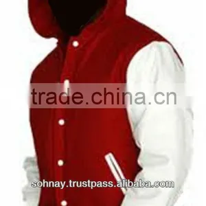 Hooded Varsity Jacket / Hooded Letterman Jacket / Hooded Baseball Jacket thumbnail-1