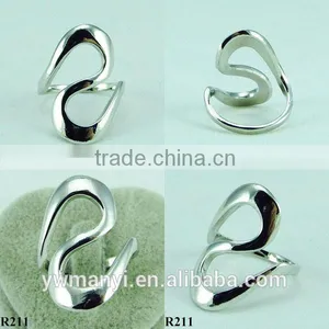 Simple Design Fashionable Unique Plating Silver Ring R211 thumbnail-2
