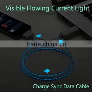 Flowing Led EL Glowing USB Charge Cable for Apple IPhone 4 IPhone 6 Samsung thumbnail-1