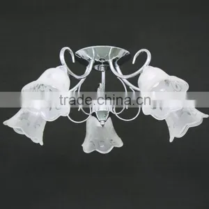 Unique Design Ceiling Lamp With Glass Flower Decoration thumbnail-1