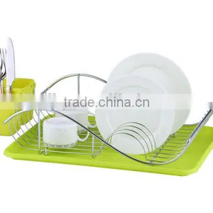 China LBY Green Iron Dish Rack and Drainer With Cover thumbnail-1