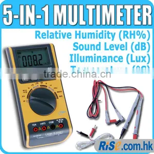 5-in-1 Digital Thermometer Lux Sound Level Meter dB %RH Hygrometer Multimeter thumbnail-1