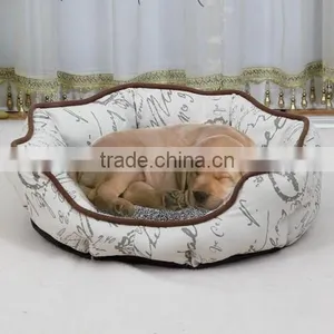 Linen Fabric Material Pet Bed With Vintage Style thumbnail-3